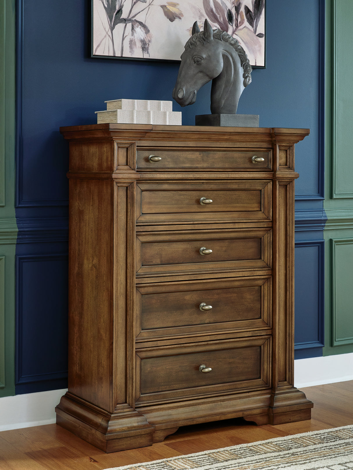 Mega Furniture - Ashley Furniture - Frantanna Bedroom - Five Drawer Chest / Brown - PCB949-46