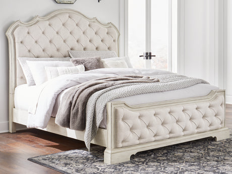 Mega Furniture - Ashley Furniture - Arlendyne Bedroom - California King Upholstered Bed / Antique White - B980B5