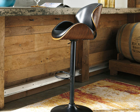 Mega Furniture - Ashley Furniture - Bellatier Dining Room - Adjustable Height Bar Stool (Set of 2) / Black/Chrome Finish - D120-130X2