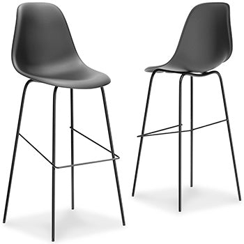 Mega Furniture - Ashley Furniture - Forestead Dining Room - Bar Height Bar Stool (Set of 2) / Black - D130-130X2