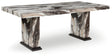 Mega Furniture - Ashley Furniture - Jeshina Dining Table - Dining Table / Dark Brown/Beige - PCD581D4
