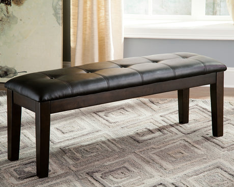 Mega Furniture - Ashley Furniture - Haddigan Dining Bench - Large UPH Dining Room Bench / Dark Brown / 50"W x 16"D x 19"H - D596-00