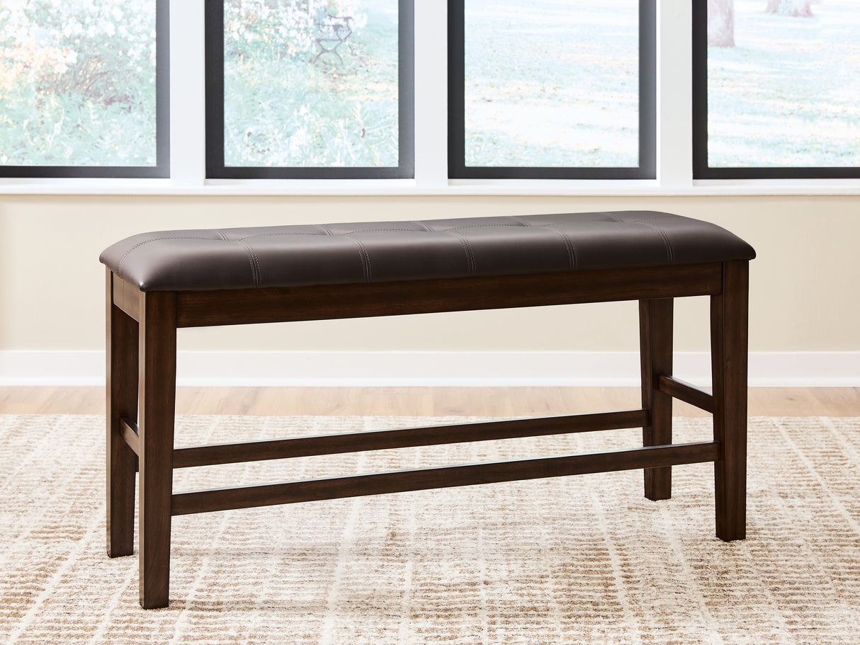 Mega Furniture - Ashley Furniture - Haddigan Dining Room - DBL Counter UPH Bench (1/CN) / Dark Brown - D596-09