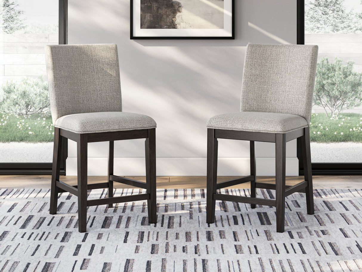 Mega Furniture - Ashley Furniture - Neymorton Dining Room - Counter Height Barstool (Set of 2) / Dark Grayish Brown - D618-124X2