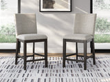 Mega Furniture - Ashley Furniture - Neymorton Dining Room - Counter Height Barstool (Set of 2) / Dark Grayish Brown - D618-124X2