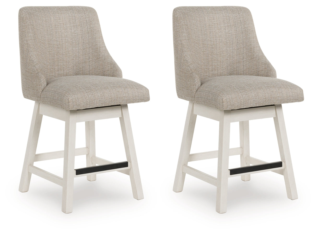 Mega Furniture - Ashley Furniture - Robbinsdale Dining Room - Counter Height Barstool (Set of 2) / Antique White - D642-324X2