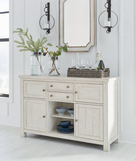Mega Furniture - Ashley Furniture - Robbinsdale Dining Room - Counter Height Barstool (Set of 2) / Antique White - D642-324X2
