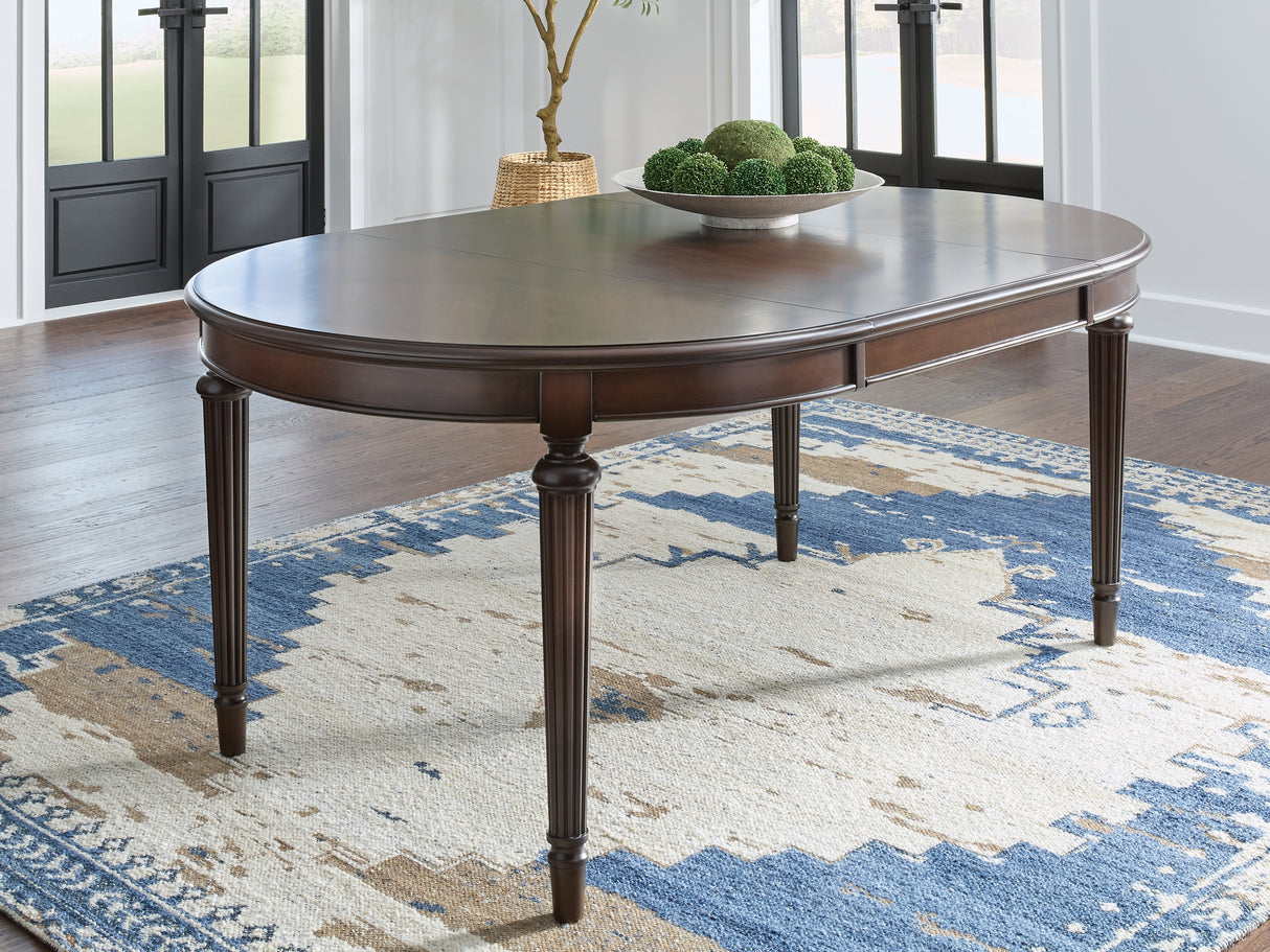 Mega Furniture - Ashley Furniture - Lavinton Dining Room - Oval Dining Room EXT Table / Brown - D764-35