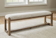 Mega Furniture - Ashley Furniture - Cabalynn Dining Room - RECT Dining Room Counter Table / Light Brown / 76"W x 34"D x 36"H - D974-13