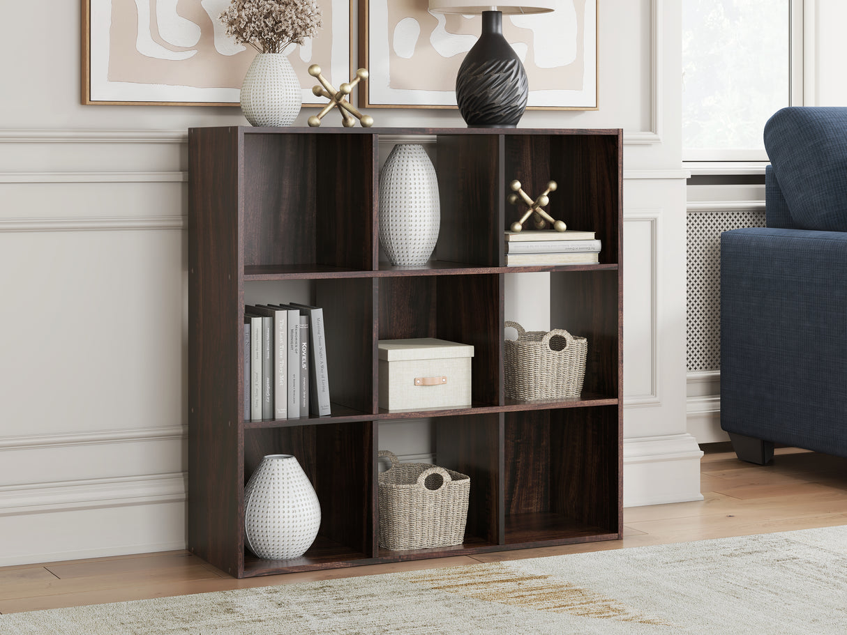 Mega Furniture - Ashley Furniture - Glosmount Nine Cube Organizer - Nine Cube Organizer / Cherry/Light Brown - EA1055-3X3