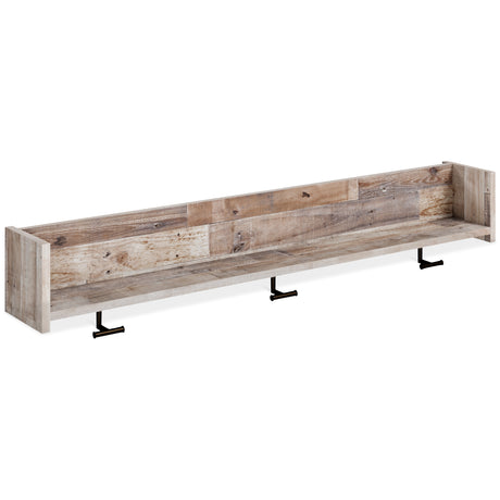 Mega Furniture - Ashley Furniture - Neilsville Wall Decor - Wall Mounted Coat Rack w/Shelf / Whitewash - EA2320-151