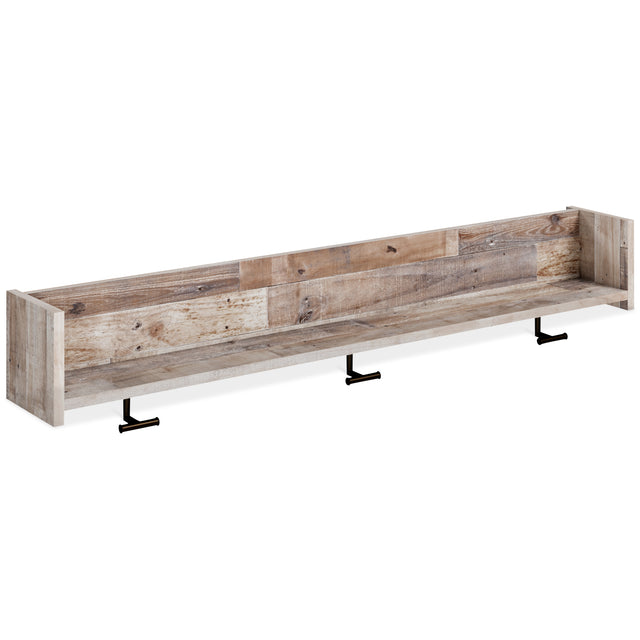 Mega Furniture - Ashley Furniture - Neilsville Wall Decor - Wall Mounted Coat Rack w/Shelf / Whitewash - EA2320-151
