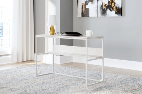 Mega Furniture - Ashley Furniture - Deznee Office Desk - Home Office Desk / White - H162-14