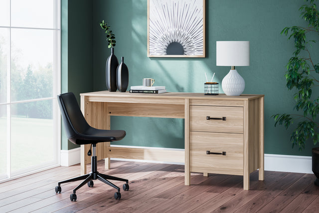 Mega Furniture - Ashley Furniture - Battelle Office Desk - Home Office Desk / Tan - H3929-134