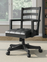 Mega Furniture - Ashley Furniture - Wildenauer Home Office Desk Chair - Home Office Swivel Desk Chair / Black - H664-01A