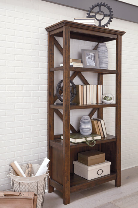 Mega Furniture - Ashley Furniture - Baldridge Bookcase - Large Bookcase / Rustic Brown - H675-17