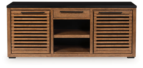 Mega Furniture - Ashley Furniture - Kallari Bookcase - Credenza / Warm Brown/Black - H737-60