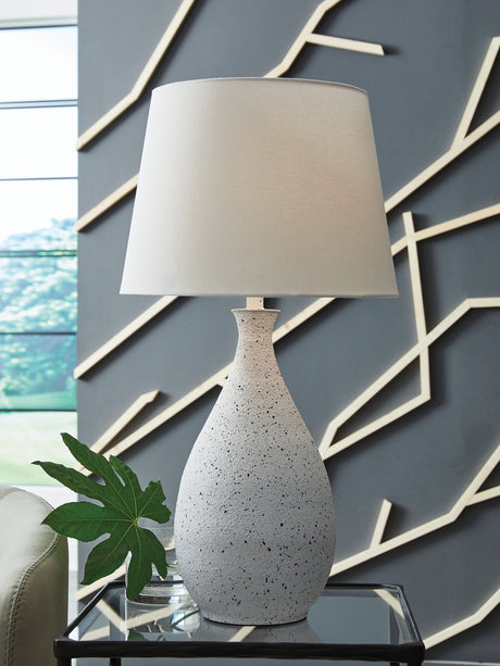 Mega Furniture - Ashley Furniture - Wyattford Lighting - Metal Table Lamp (1/CN) / White/Black - L207614
