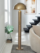 Mega Furniture - Ashley Furniture - Wendfield Lighting - Metal Floor Lamp (1/CN) / Antique Gold Finish - L208511