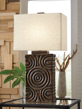 Mega Furniture - Ashley Furniture - Heathbury Lighting - Paper Table Lamp (1/CN) / Antique Brown - L235964