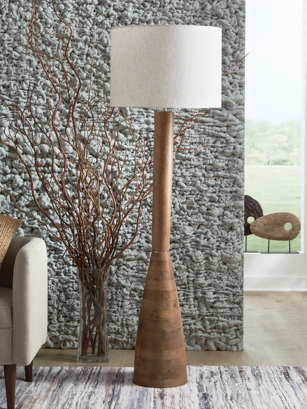 Mega Furniture - Ashley Furniture - Ailsa Lighting - Wood Floor Lamp (1/CN) / Natural Brown - L329111