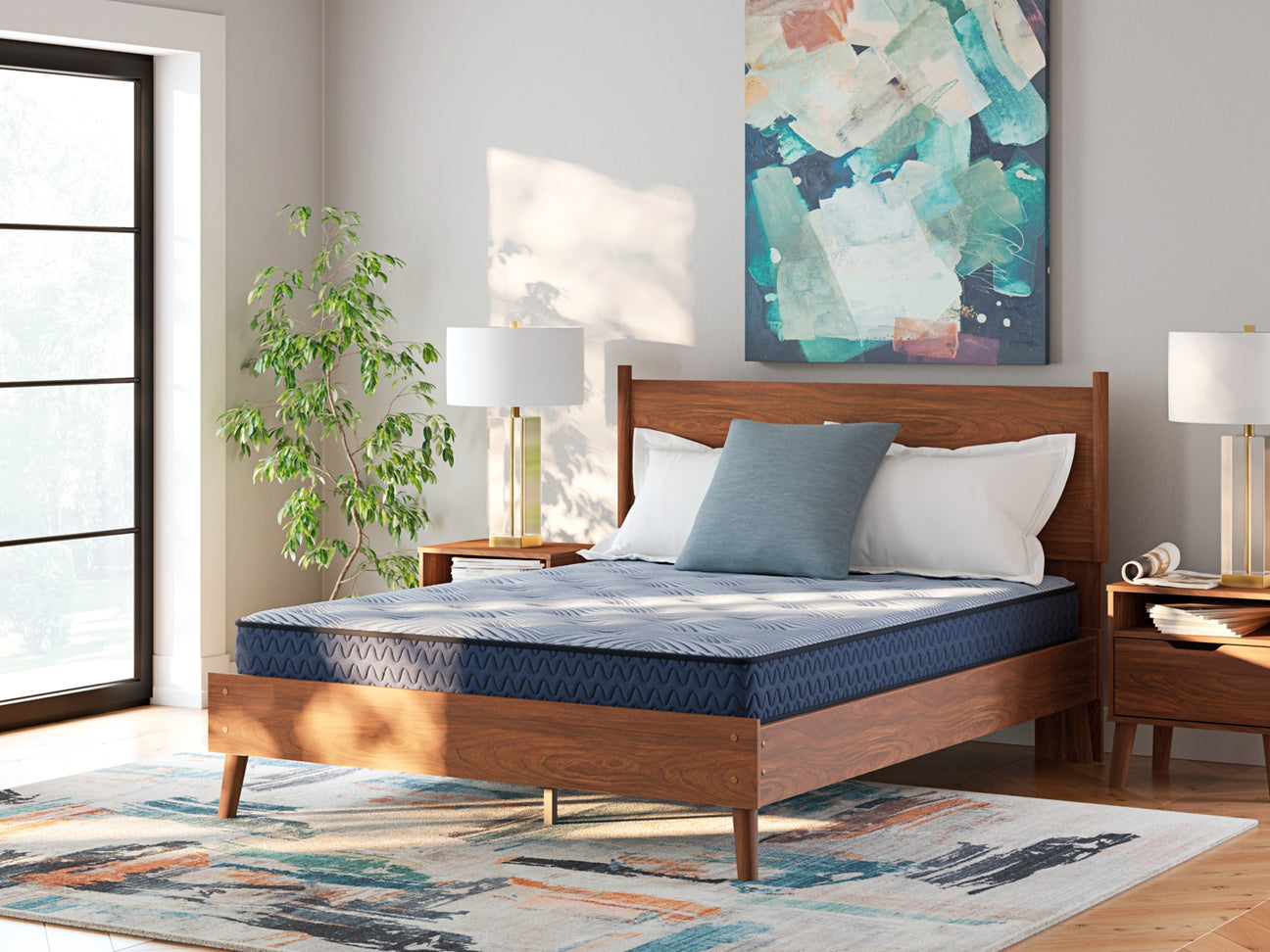 Mega Furniture - Ashley Furniture - Peak 2.0 Bonnell Mattresses - King / Light Blue - M20141