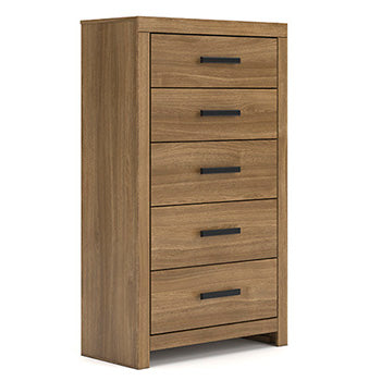 Mega Furniture - Ashley Furniture - Broachmyn Bedroom - Five Drawer Chest / Auburn - PCB1116-46