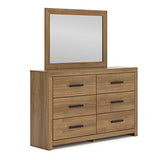 Mega Furniture - Ashley Furniture - Broachmyn Bedroom - Six Drawer Dresser / Auburn - PCB1116-31
