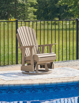 Mega Furniture - Ashley Furniture - Hyland wave Outdoor - Swivel Glider Chair / Driftwood - P114-820