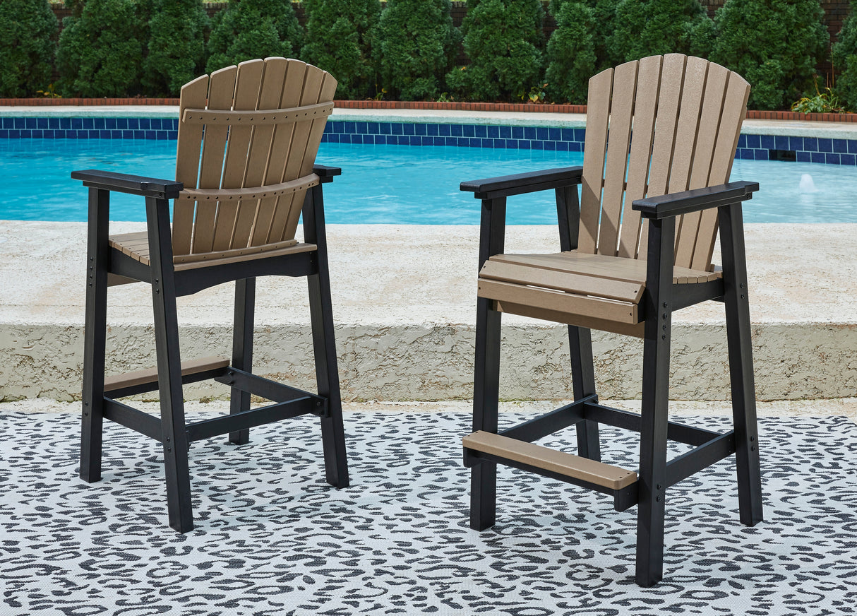 Mega Furniture - Ashley Furniture - Fairen Trail Outdoor - Square Counter TBL w/UMB OPT / Black/Driftwood - P211-632