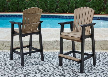 Mega Furniture - Ashley Furniture - Fairen Trail Outdoor - Square Counter TBL w/UMB OPT / Black/Driftwood - P211-632