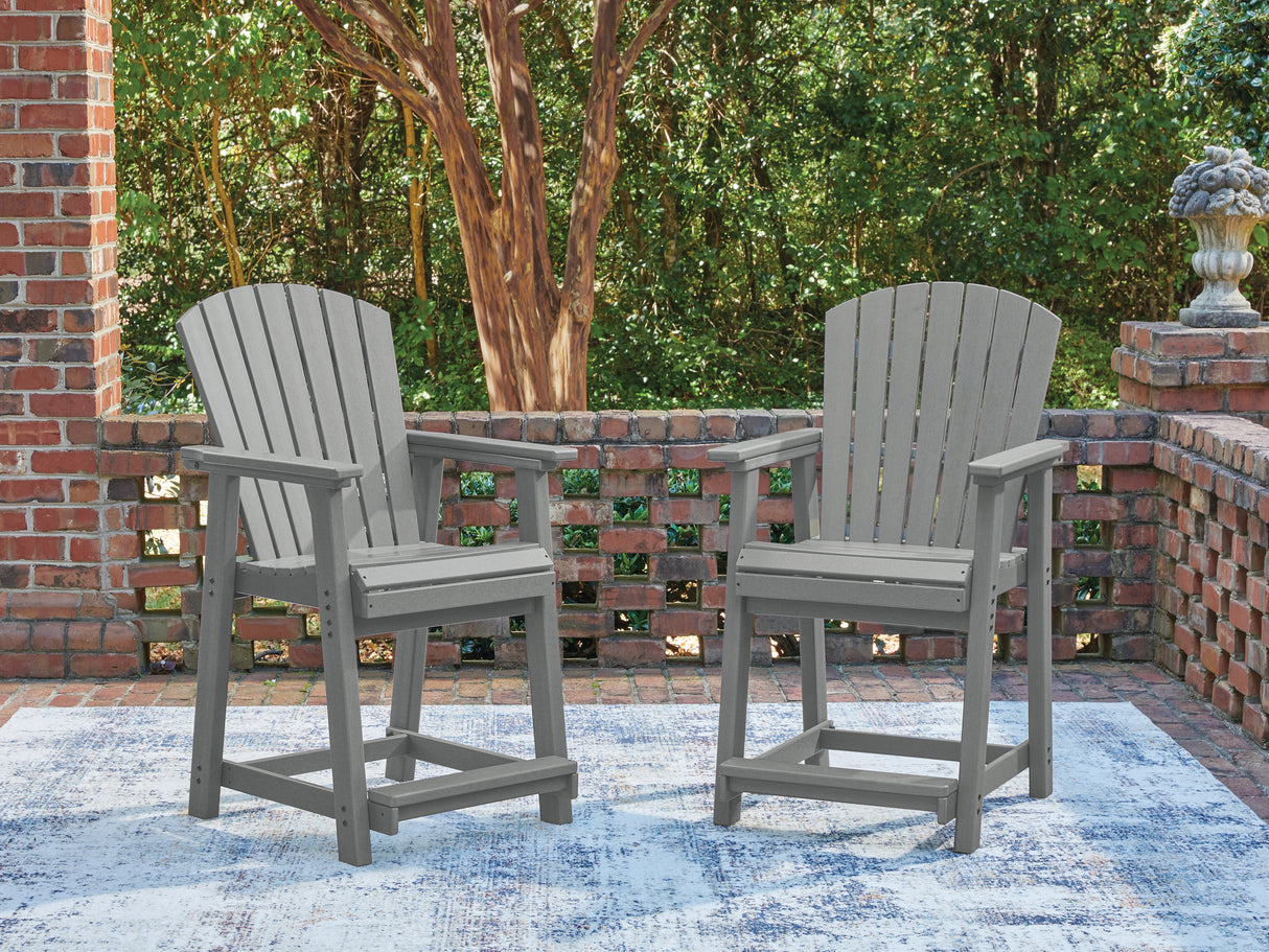 Mega Furniture - Ashley Furniture - Sanctuary Beach Outdoor - Barstool (Set of 2) / Dark Gray - PCP227-124