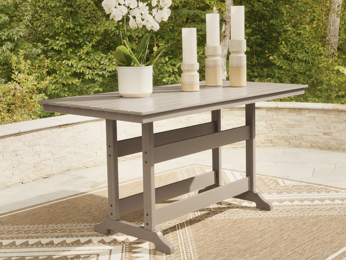 Mega Furniture - Ashley Furniture - Seacliff Beach Outdoor - RECT COUNTER TABLE W/UMB OPT - PCP228-642