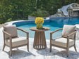 Mega Furniture - Ashley Furniture - Joy Lagoon Outdoor - Chairs w/CUSH/Table Set (3/CN) - PCP310-050