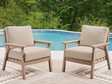 Mega Furniture - Ashley Furniture - Grover Beach Outdoor - Lounge Chair w/Cushion (Set of 2) / Driftwood - PCP422-820