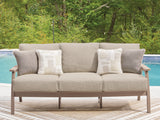 Mega Furniture - Ashley Furniture - Grover Beach Outdoor - Sofa with Cushion - PCP422-838