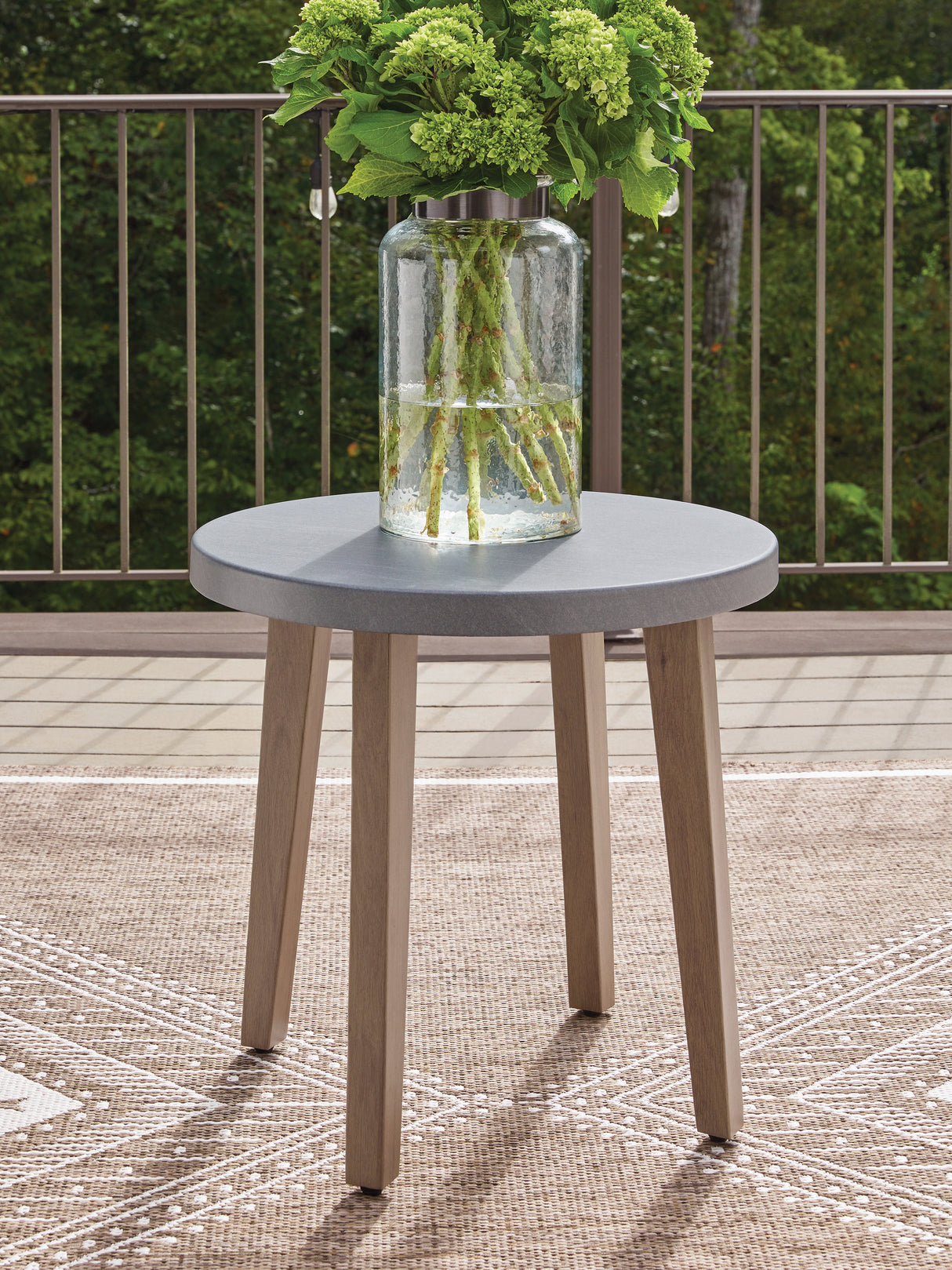 Mega Furniture - Ashley Furniture - Harmony Headlands Outdoor - Round End Table / Natural/Gray - PCP428-706