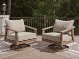 Mega Furniture - Ashley Furniture - Harmony Headlands Outdoor - Swivel Lounge w/ Cushion / Natural/Gray - PCP428-821