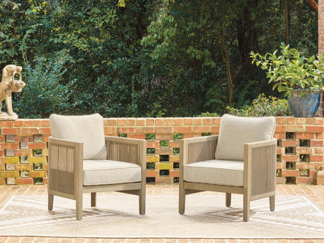 Mega Furniture - Ashley Furniture - Spooners Cove Outdoor - Lounge Chair w/Cushion (Set of 2) - PCP469-820