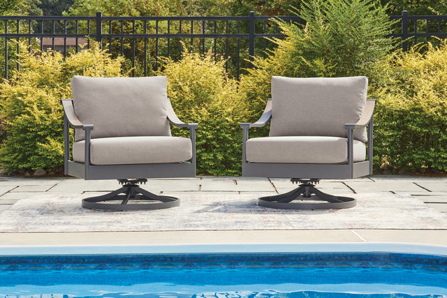 Mega Furniture - Ashley Furniture - Ocean Beach Outdoor - Swivel Lounge w/ Cushion - PCP510-821