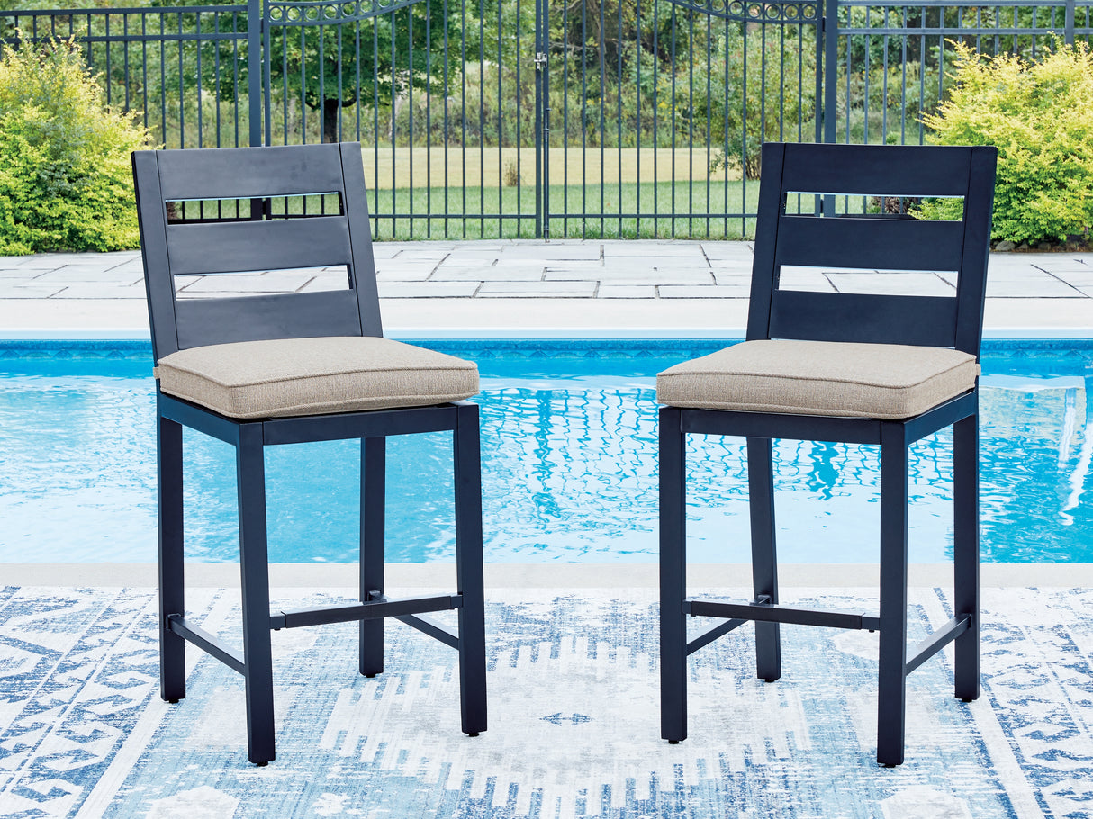 Mega Furniture - Ashley Furniture - East Beach Outdoor - Barstool (Set of 2) / Navy Blue - PCP587-124