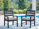 Mega Furniture - Ashley Furniture - East Beach Outdoor - Arm Chair With Cushion (Set of 2) / Navy Blue/Driftwood - PCP587-601A