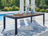 Mega Furniture - Ashley Furniture - East Beach Outdoor - RECT Dining Table w/UMB OPT / Navy Blue/Driftwood - PCP587-625