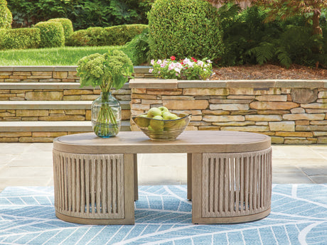 Mega Furniture - Ashley Furniture - Serena Shores Outdoor - Sofa with Cushion / Beige/Green - PCP604-838