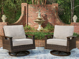 Mega Furniture - Ashley Furniture - Monterey Point Outdoor - Swivel Lounge Chair (Set of 2) / Dark Brown - PCP760-821