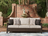 Mega Furniture - Ashley Furniture - Monterey Point Outdoor - Sofa with Cushion / Dark Brown - PCP760-838