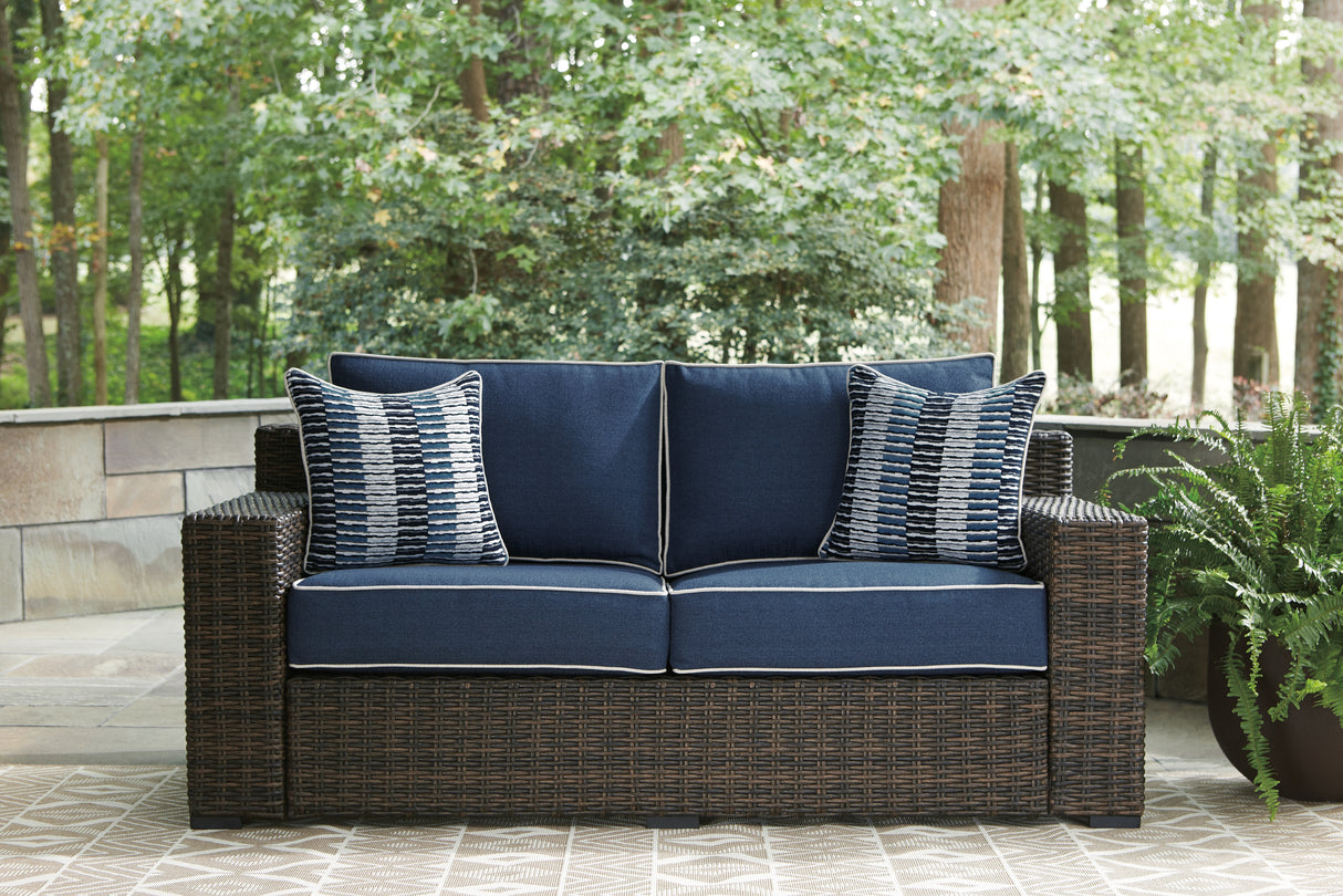 Grasson Outdoor Sofa and Loveseat with Coffee Tables