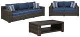 Grasson Outdoor Sofa and Loveseat with Coffee Tables