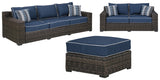 Grasson Outdoor Sofa and Loveseat with Coffee Tables