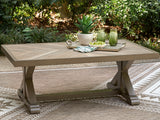 Mega Furniture - Ashley Furniture - Laguna Heights Outdoor - Rectangular Cocktail Table / Beige - PCP790-701